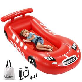 P745978754622 Lewondr Inflatable Kids Bed Racecar Toddler Air Mattress With Safety Bumpers Toddle