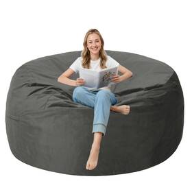 62-043-grey Lilanoon 3ft Bean Bag Chair With Ultra Soft Velvet 3ft-36 Inch X 36 22 Grey
