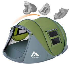 Getien-y-0307-41 Londtren 4 Person Easy Pop Up Tent Waterproof Automatic Setup 2 Doors-instant Family T
