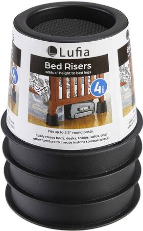 Br02 Lufia Bed Risers 4 Inch Heavy Duty Furniture With Non-slip Pad Id