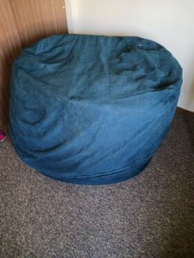 Ll-20242-012 Lumaland Luxurious Giant 5ft Bean Bag Chair With Microsuede 5 Foot Navy Blue