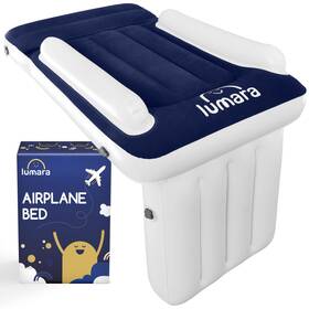 45806 Lumara Inflatable Airplane Bed For Toddlers - Blow Up Kids Mattress With Safety Belt N
