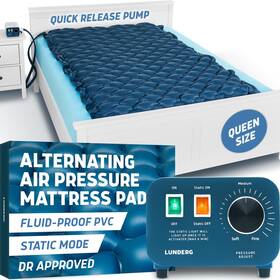Lunderg 850066071069 Alternating Air Pressure Mattress Pad Queen Size 53 X77 Waterproof Mode
