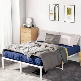 Lubf-019 Lusimo 14 Inch Full Bed Frame With Storage Heavy Duty Tall Metal Platform