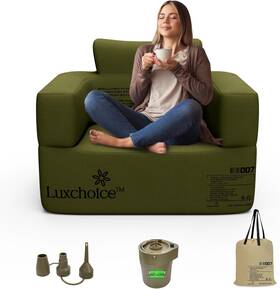 Luxchoice 313101498486 Inflatable Couch Premium Oxford Cloth Sofa With Built-in Pump Recharg Luxchoice 313101498486 Inflatable Couch Premium Oxford Cloth Sofa With Built-in Pump Recharg