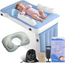 Luxiglo 199284271999 Inflatable Toddler Travel Bed Portable Baby For Airplane Train Car