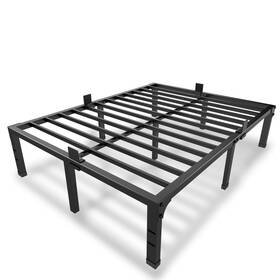 Mt09-jd-amz01-14f Maf 14 Inch Metal Platform Full Size Bed Frames Heavy Duty Black Frame W