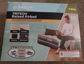 94051e-bw Magellan Raised Airbed Mattress Twin 16 Inch Built In Pump No Leaks Tested Works