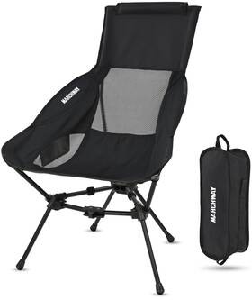 Hbtria02bla Marchway Lightweight Folding High Back Camping Chair One Size Highback Black