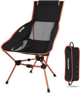 Hbtria02ora Marchway Lightweight Folding High Back Camping Chair Medium Highback Orange