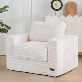 45832 Maxyoyo Giant Bean Bag Chair For Adults Upholstered Floor Standard White