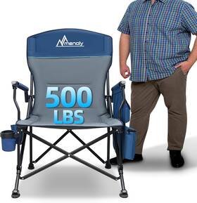 Bdd073 Menoly Oversized Folding Camping Heavy Duty Camp Chair Grey-blue