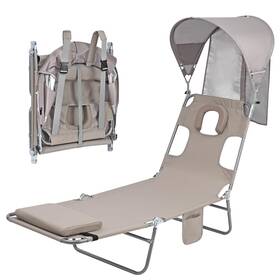 Minndudu Bc202605 Backpack Beach Tanning Chair 71.2 Inches X 21.3 11.4 Beige