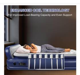 Mkz 770824171223 Kmz Air Mattress With Headboard Queen Size Built-in Electric Pump Comfort-pl