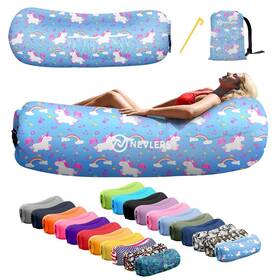 Mockins 810028509214 Nevlers Unicorn Print Inflatable Lounger With Travel Bag And Pockets
