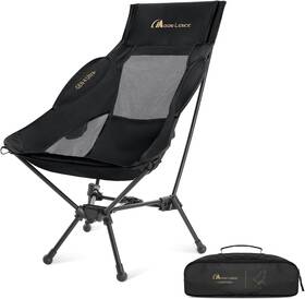 Ch33 Moon Lence High Back Folding Camping Chair 330lbs Portable Oversized Black