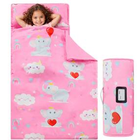 Morais 768274488183 Toddler Nap Mat With Removable Pillow And Blanket - 52 Inch X 20 Pink