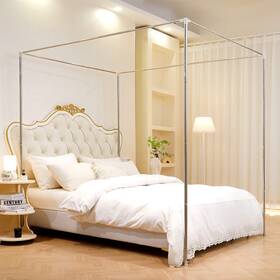 Bf150 Mosqutent Stainless Steel Canopy Bed Frame - Queen Size Post Poles Thicken Fr Bf150 Mosqutent Stainless Steel Canopy Bed Frame - Queen Size Post Poles Thicken Fr