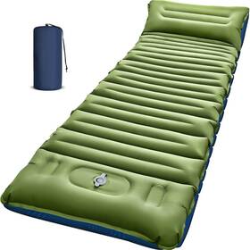 Xym-003 Myxslop Camping Sleeping Pad Thick 5 Inch Mat With Pillow Single Green Blue