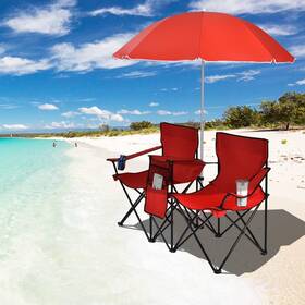 Op70621re Nafurahi Reuniong Double Folding Camping Chairs Portable 60d X 20.5w 35h Inch Red