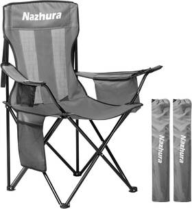 Nazhura-cc-2p-grey Nazhura 2 Pack Outdoor Camping Chairs Folding/foldable/portable Grey