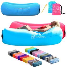 210t Nevlers 810028502932 Blue And Pink Inflatable Lounger 2 Pack Polyester Air Couch No-pump Inch