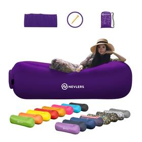 Nevlers 819867021659 Purple Inflatable Air Lounger Sofa Bed Couch With Travel Bag For Camping