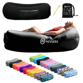 No-lng-blck-36 Nevlers 450lbs Cap Outdoor Inflatable Couch For Camping In Black Tough 210t Polyest