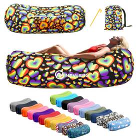 Nolngrbhrt39 Nevlers Rainbow Heart Inflatable Lounger Air Sofa 210t Polyester Couch