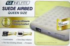 New Queen Size Suede Inflatable Airbed Mattress Bed W Built In Pump Carry Bag 4897026520478