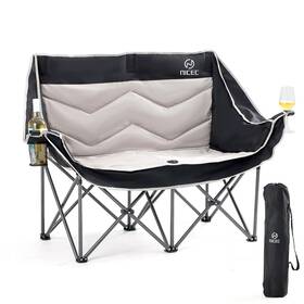 Nc-double-chair111 Nice C Loveseat Camping Chair Double Large Black&grey