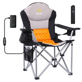 Nc-hotchbtdaya-1111 Nice C Heated Camping Chair With Battery 65 Cm X 60 110 Grey