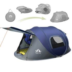 Us-zp-32-blu Night Cat Pop-up Camping Tent 2 Person Waterproof Instant Easy Setup Fa