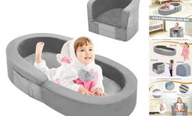Qc240802-gy01-01 Ningbo Sunair Houseware Co. Ltd Toddler Travel Bed-portable Bed Foldable 2-in-1