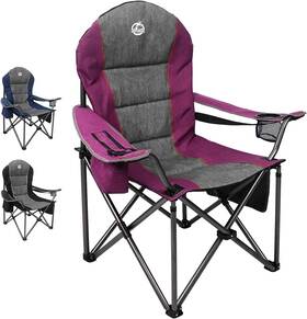 Bl-101-purple Northroad Oversized Portable Camping Chair Full Padded Outdoor Folding Purple