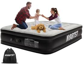 N001 Nyabtst Air Mattress 16inch Flocked Queen With Built In Pump Completed I