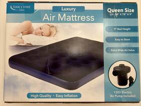 3955 Oak Vine Home Luxury Queen Air Mattress With Electric Pump New In Box