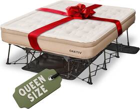 Oaktiv 850060559167 Queen Air Mattress With Frame-self Inflating/deflating Onstand