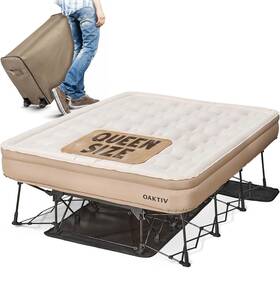 Oaktiv 850060559174 Queen Air Mattress With Frame Self Inflating
