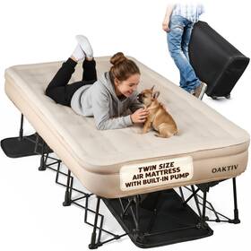 Oaktiv 850060559181 Twin Air Mattress With Frame Self Inflating/deflating Bed For Adults - Peakr