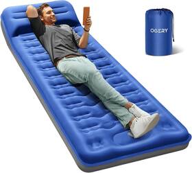 T-q-dl116 Ogery Sleeping Pad For Camping 6 Inch Extra-thick Reinforced Single Blue