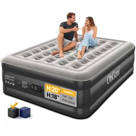 Ohgeni 810081662680 20 Queen Air Mattress With Built In Pump Inflatable Blow Up Bed Upgr