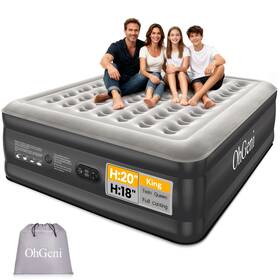 Ohgeni 810081662703 20 Inch Raised Cal King Air Mattress With Built In Pump Keep Feet From Dangling