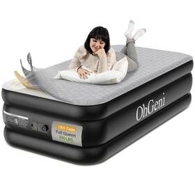 Amh7v201 Ohgeni Twin Air Mattress With Built-in Pump 18 Inch Raised Inflatable Bed Silk Foam To