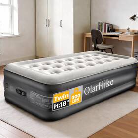 Olarhike Amh3v201 Twin Air Mattress With Built-in Pump 18 Inch Raised Inflatable Bed For Home And Ou