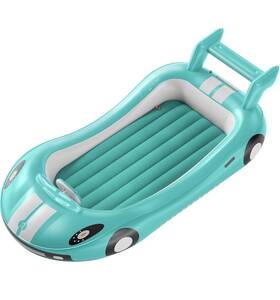 Opau F0201 Cyan-portable Kids Air Mattress With Sides And Hand Pump Toddler-car-travel Bed