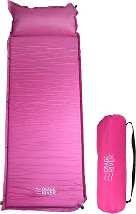 1120195 Osage River Self Inflating Sleeping Pad With Built-in Pillow Single Pink