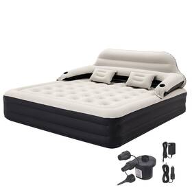 24382-out Outraveler King Size Air Mattress With Headboard And Pump Blow Up Inflatable Bed