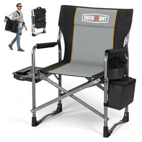Ohs-om-dchair-1pk-blk Overmont Oversized Lightweight Camping 17.3 X 24.4 33.9 Inches Blackgrey