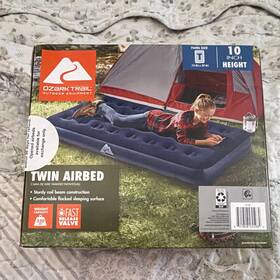 Ozark Trail 67302e Twin 10 In Blue Air Bed Fast Release Valve Flocked Surface